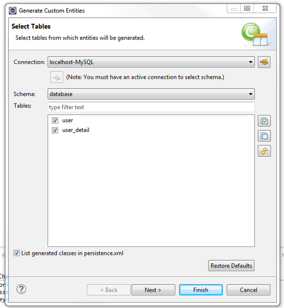 How to generate tables from entities using EclipseLink | ADMFactory