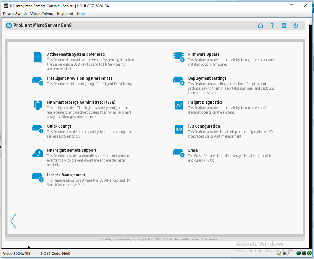 hp microserver gen8 boot from internal usb