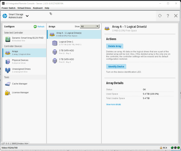 HP Microserver Gen8 Configure the RAID remotely ADMFactory
