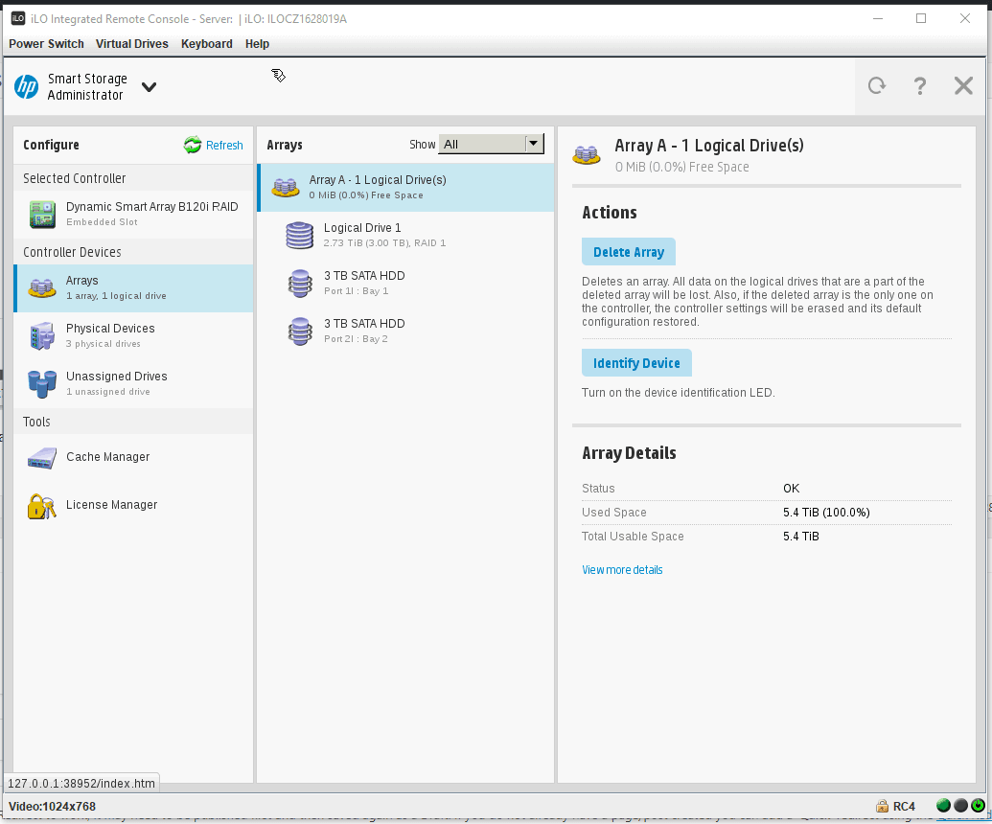 HP Microserver Gen8 Configure the RAID remotely ADMFactory