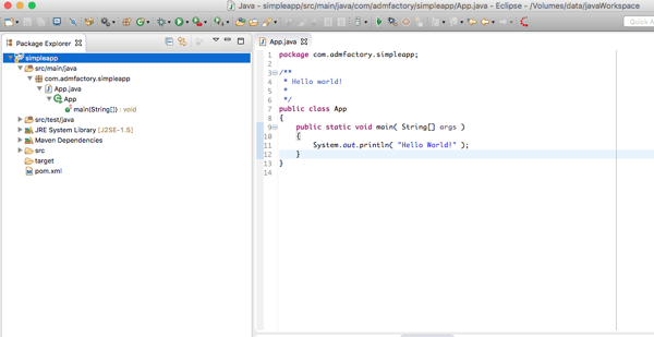 How to create an application with Maven in Eclipse | ADMFactory