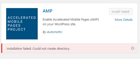 Installation failed: Could not create directory in WordPress | ADMFactory