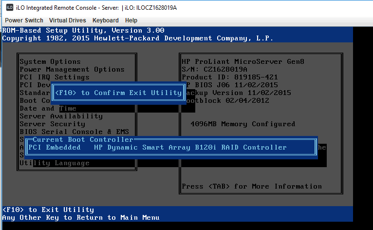 hp smart array controller launch setup